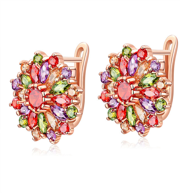 Earrings - Natural Crystal Flower Earrings Real Jewelry
