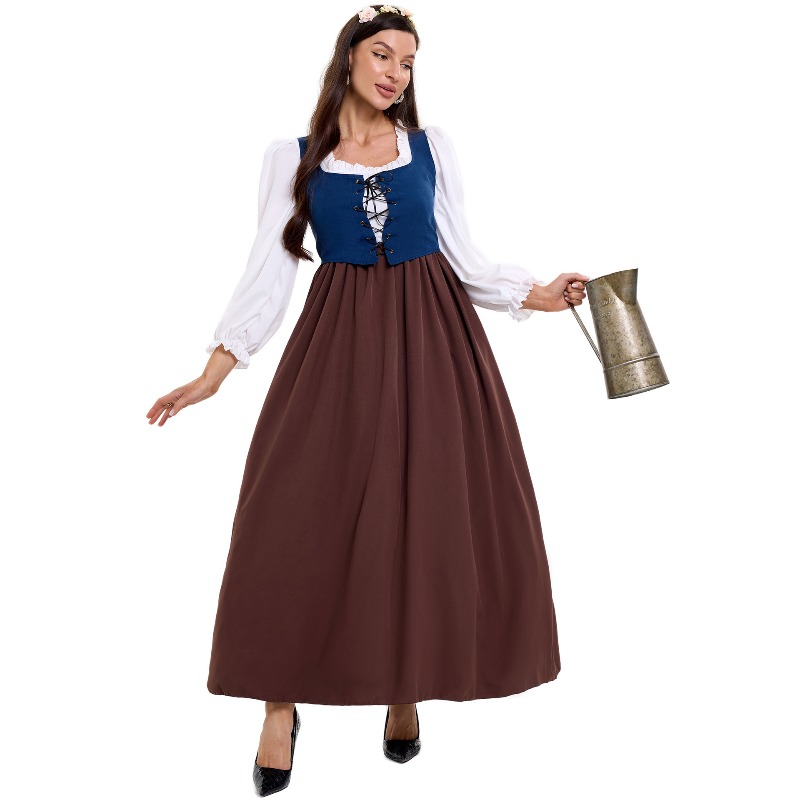 Necklaces - Women Vintage Peasant Costume Square Neck
