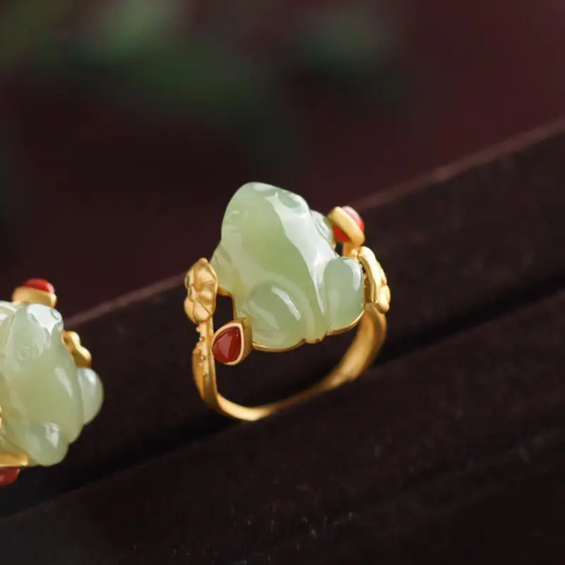 Green Jade Frog Rings Charms N - Rings review and price