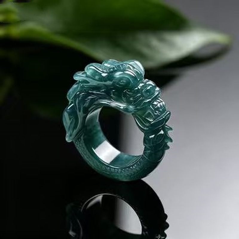 Jadeite A-grade blue water dra - Rings review and price
