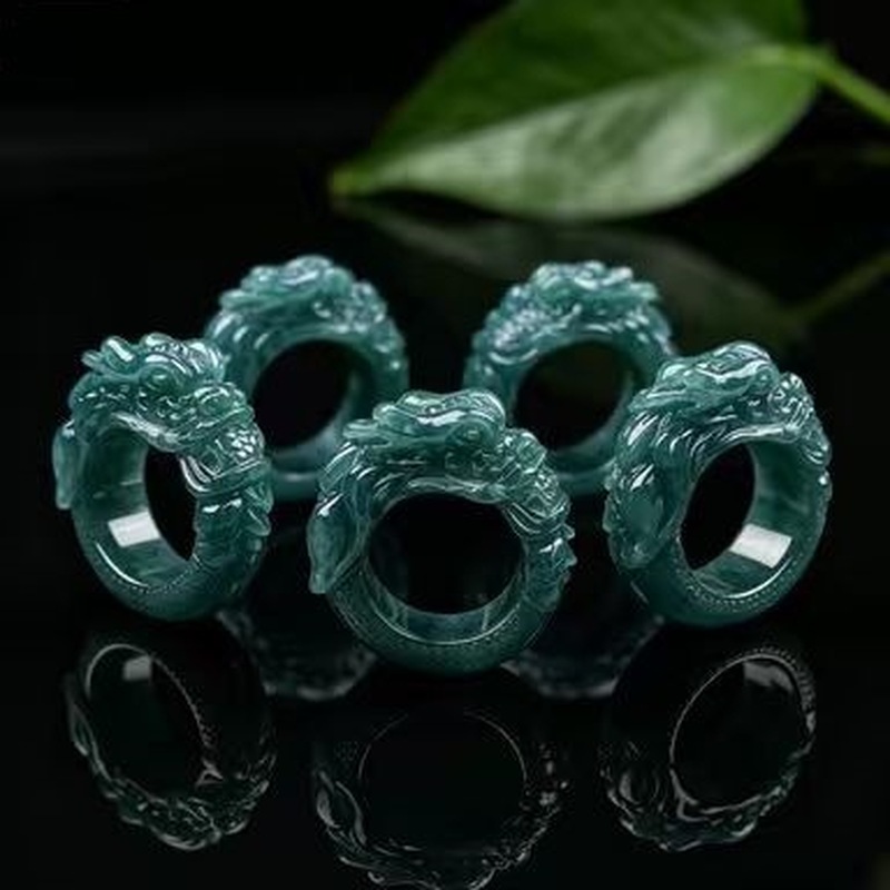 Jadeite A-grade blue water dra - Rings review and price