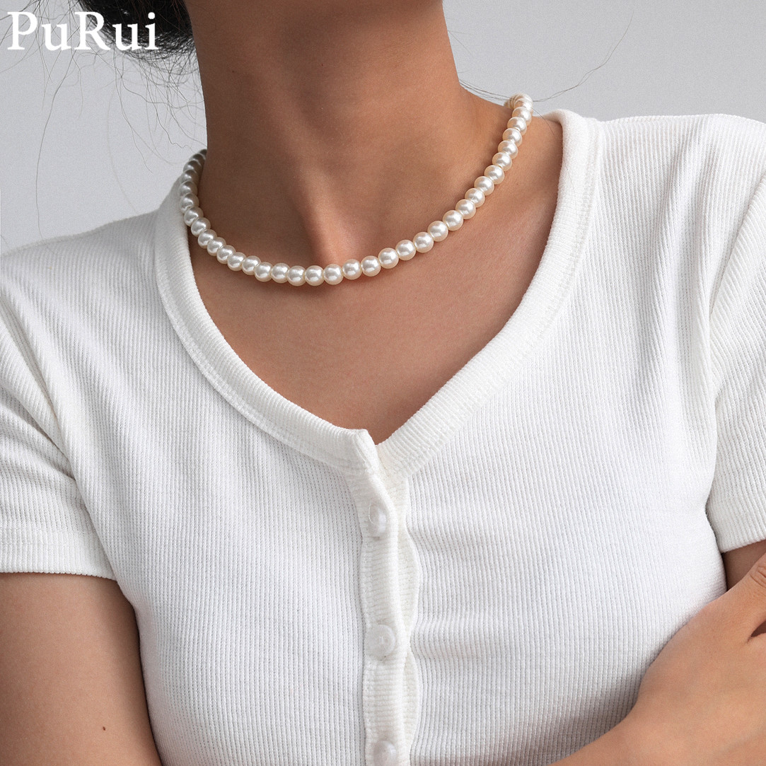Minimalist Imitation Pearl Cho - Pearl Choker Necklace Vintage review and price