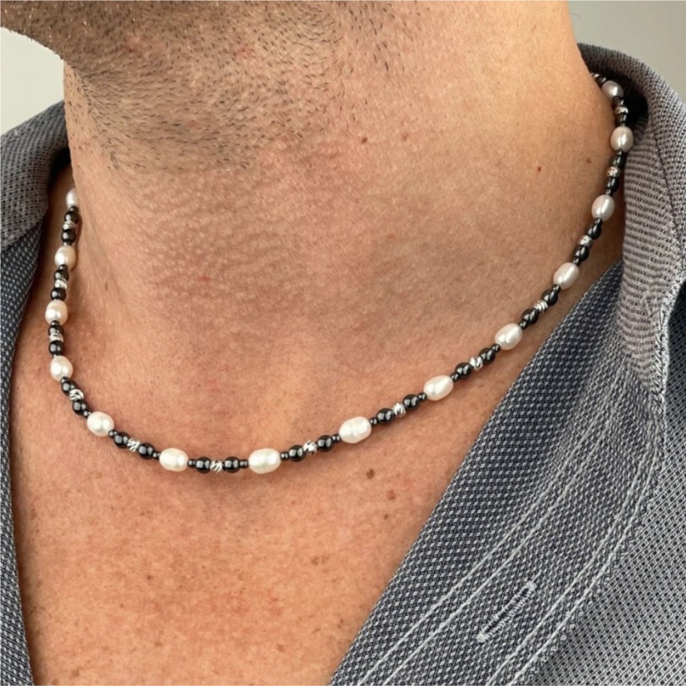Retro Black Natural Stone Baro - Pearl Choker Necklace Vintage review and price