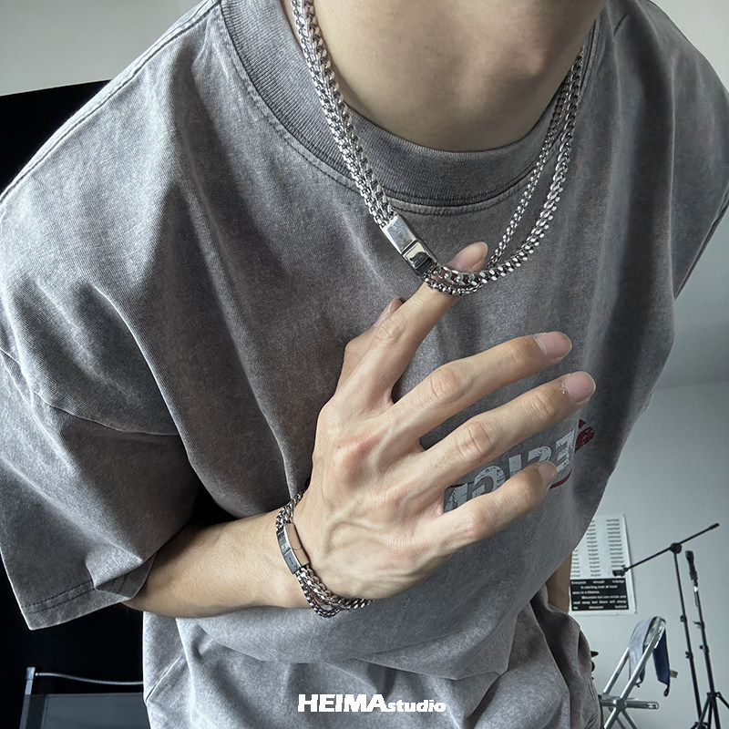 Hip-Hop Titanium Steel Double  - Cuban Link Chain 12Mm review and price
