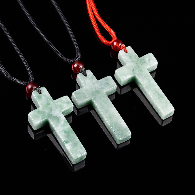 Myanmar Jadeite Cross Pendant  - Necklaces review and price