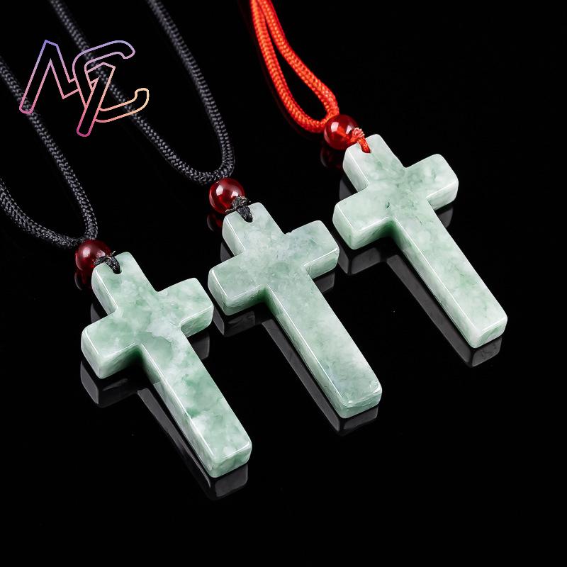 Myanmar Jadeite Cross Pendant  - Necklaces review and price