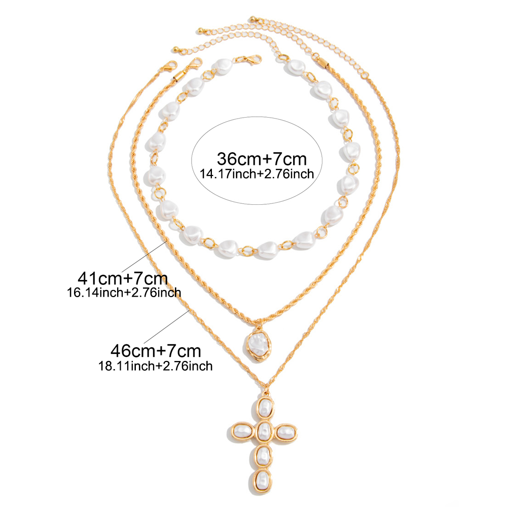 3 Layered Gold Faux Baroque Pe - Pearl Choker Necklace Vintage review and price