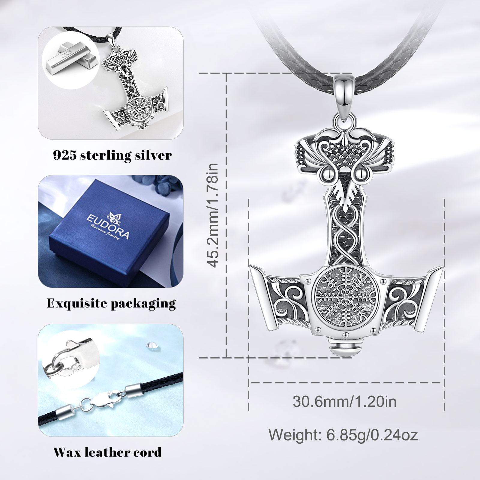Eudora 925 Sterling Silver Nor - 925 Sterling Silver Chain Necklace Men review and price