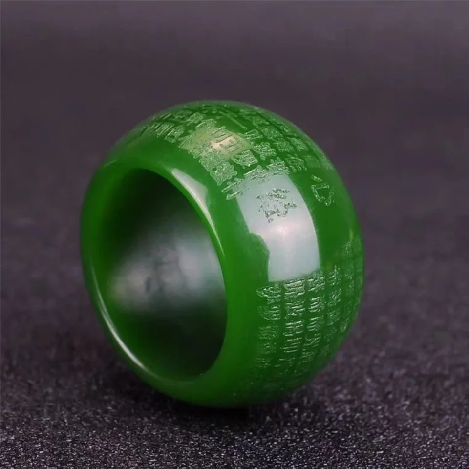 Natural Green Jade 22mm Ring H - Rings review and price