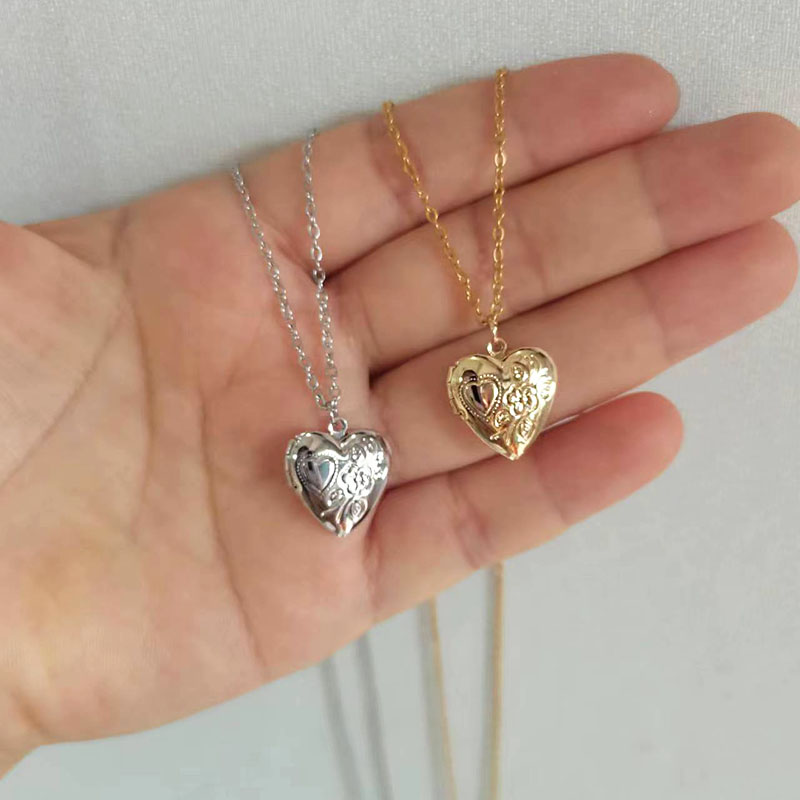 1pc Tiny Heart 14mm Photo Fram - Heart Locket Necklace Photo review and price