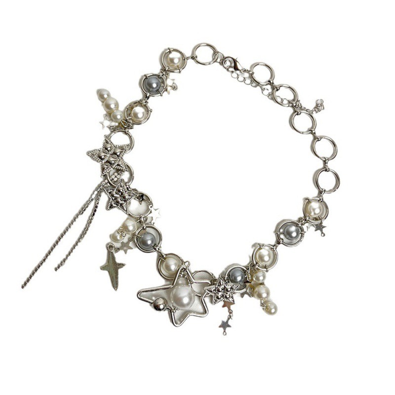 Y2K Jewelry Pearl Splicing Sta - Pearl Choker Necklace Vintage review and price