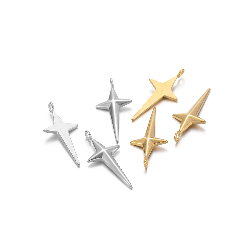 5Pcs Stainless Steel Gold Plat - Cross Pendant Necklace Gold review and price