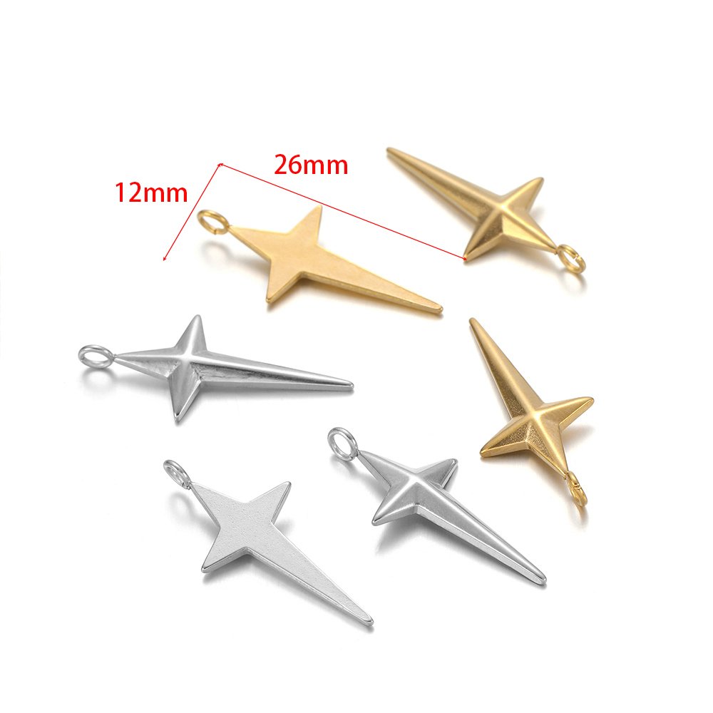5Pcs Stainless Steel Gold Plat - Cross Pendant Necklace Gold review and price