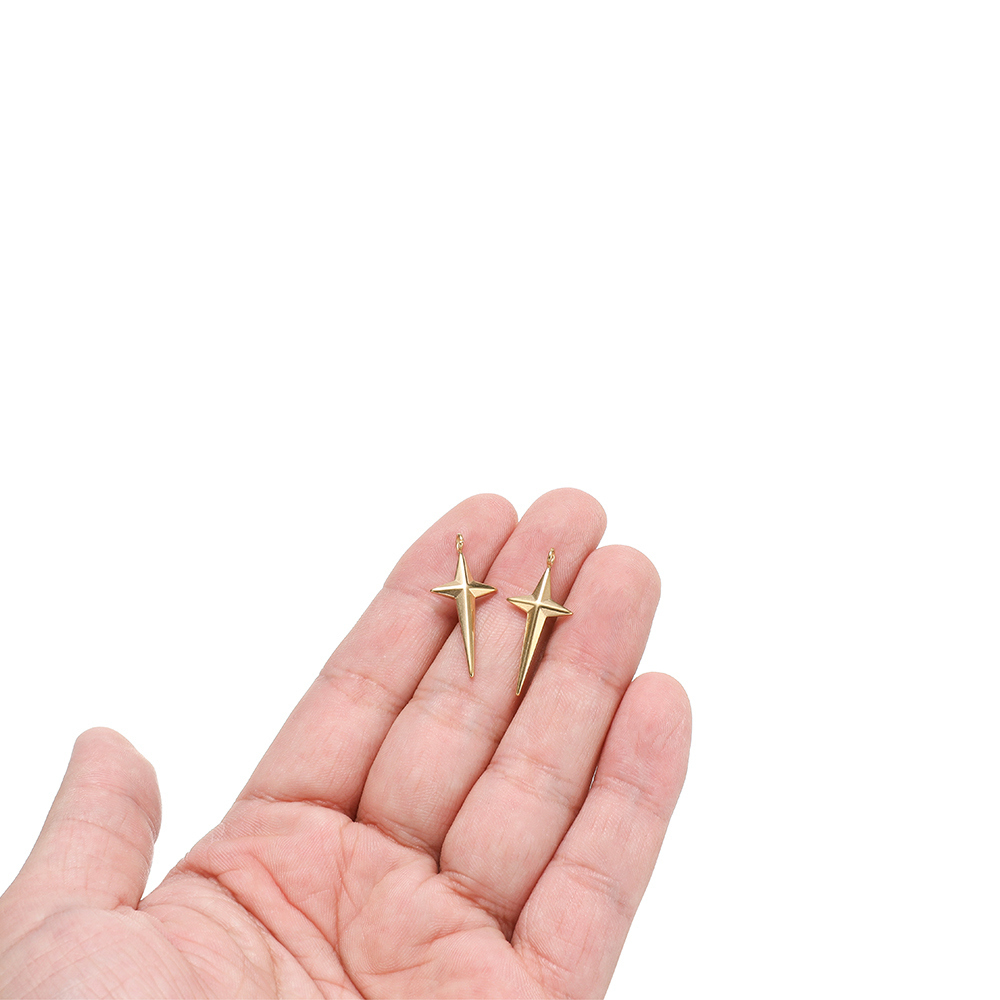 5Pcs Stainless Steel Gold Plat - Cross Pendant Necklace Gold review and price