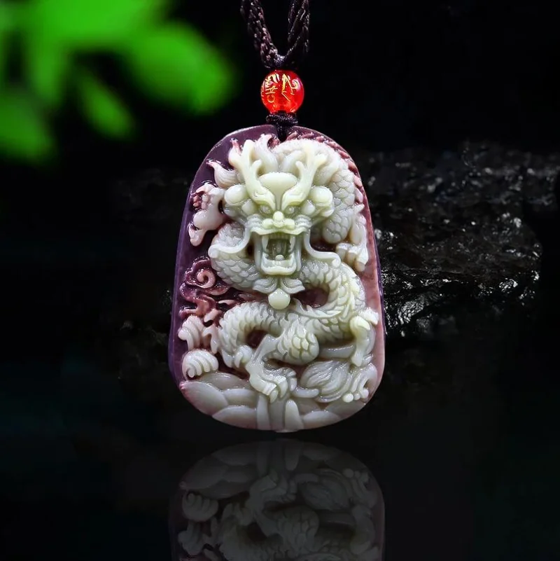 Purple Robe Jade Dragon Pendan - Necklaces review and price