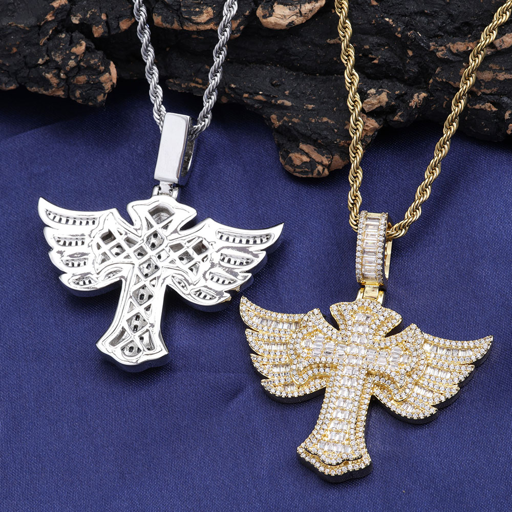 Hip Hop Full Diamond 18k gold  - Cross Pendant Necklace Gold review and price